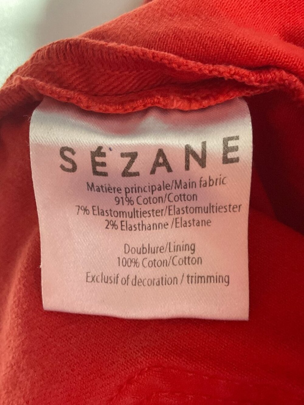 Sezane Size 28 Denim Perfect 7/8 Slim Coral/Orange Jeans Womens Ankle/Short 25" - Picture 7 of 15